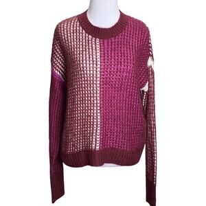 Splendid Waffle Knit Crop Sweater Oversized XS NWT